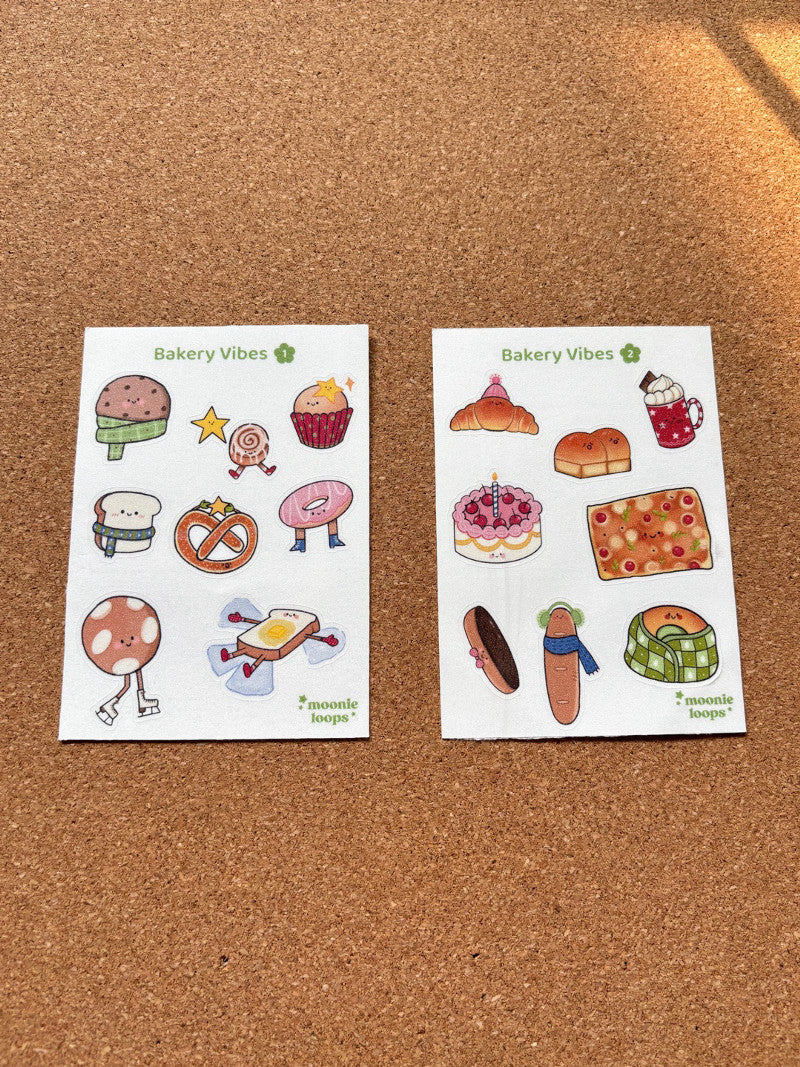 Bakery vibes midi sticker sheet