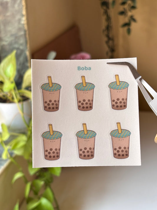 Boba tea mini sticker sheet