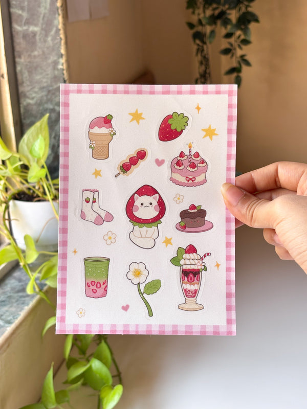 Strawberry Vinyl Sticker Sheet