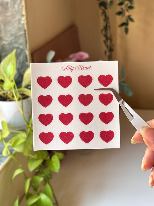 Silly heart mini sticker sheet