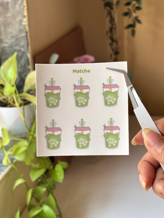 Matcha mini sticker sheet