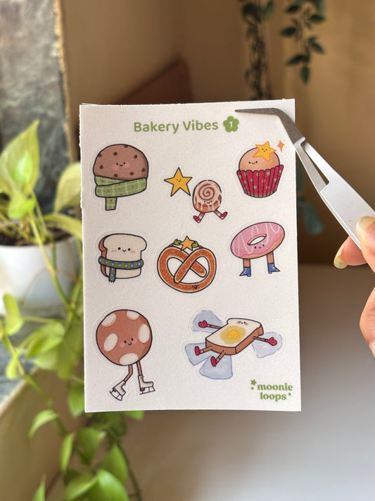 Bakery vibes midi sticker sheet