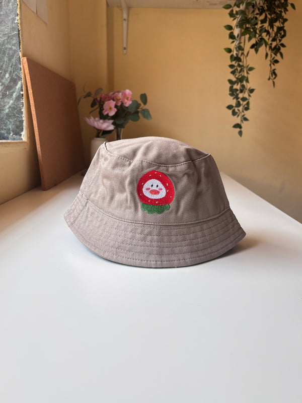 Ducky in berry bucket hat