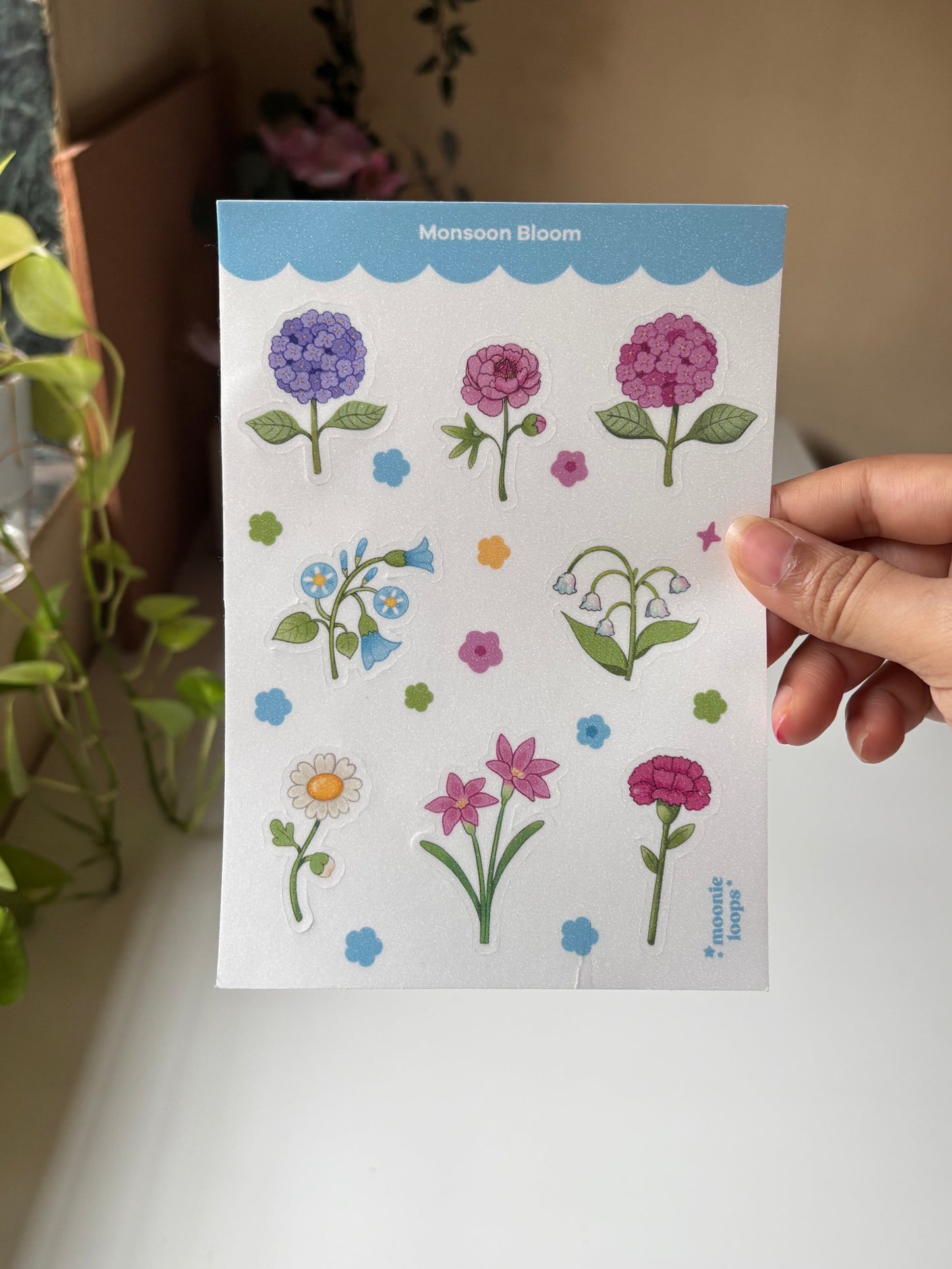 Monsoon bloom Vinyl Sticker Sheet