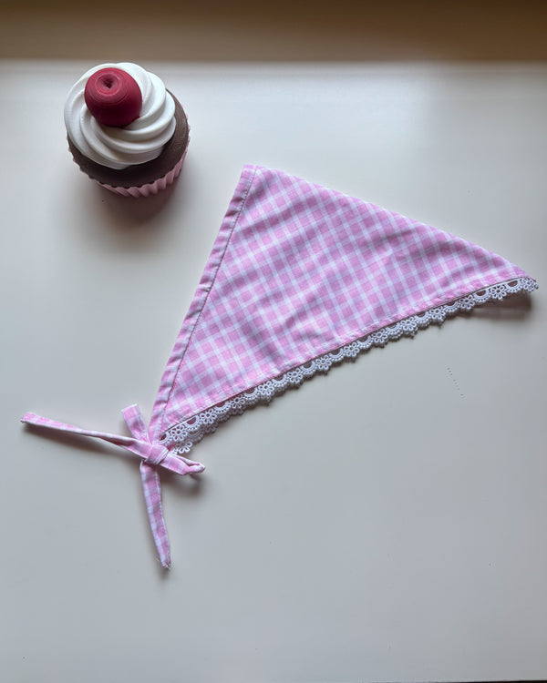 Pink gingham bandana