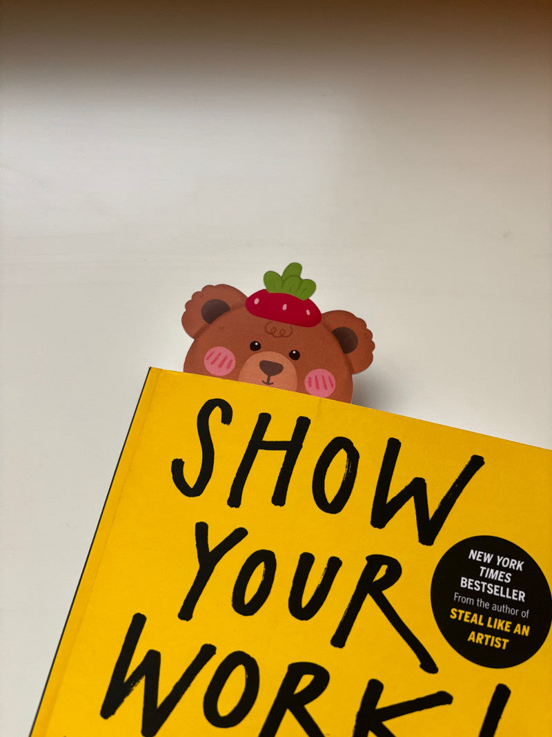 Strawberry bear bookmark