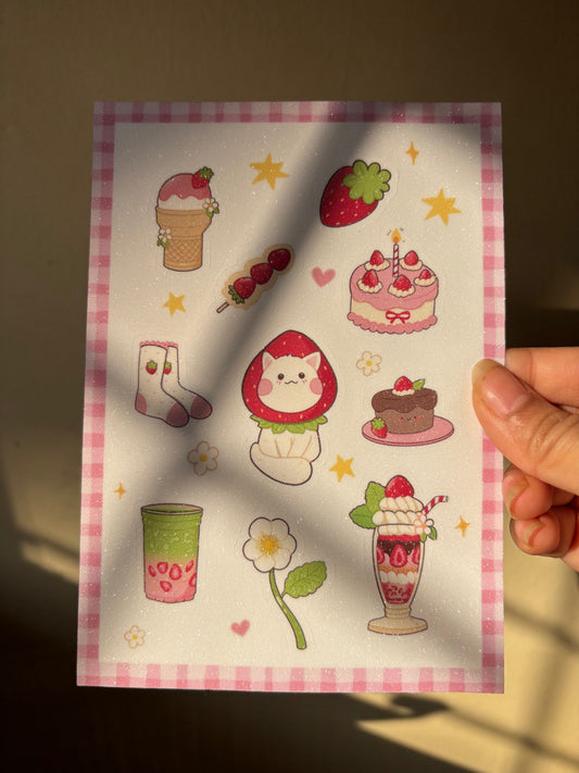 Strawberry Vinyl Sticker Sheet